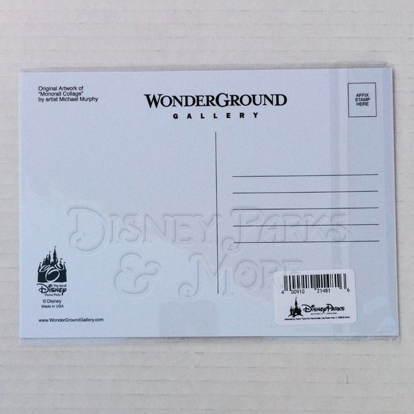 Disney Parks WonderGround Postcard Submarine Matterhorn Monorail Collage Murphy - Picture 2 of 4